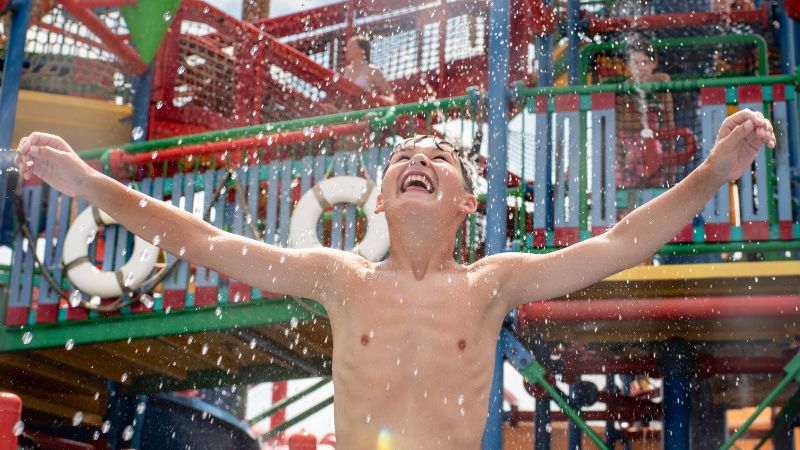 Kid enjoying the Water Area