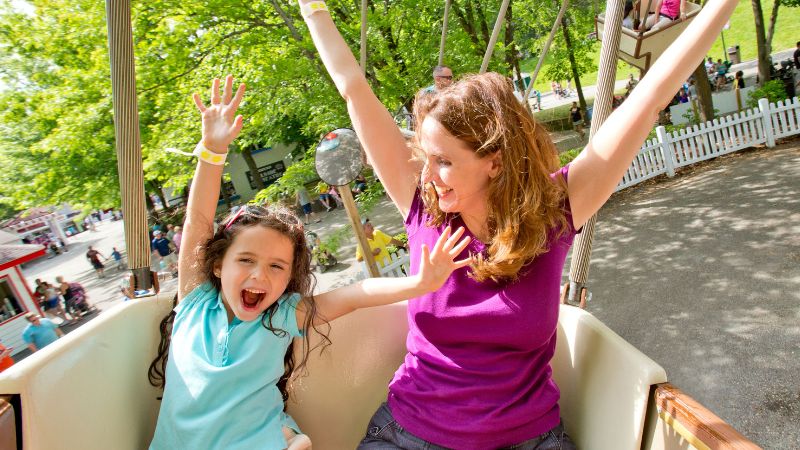 Mother and daughter enjoying a ride