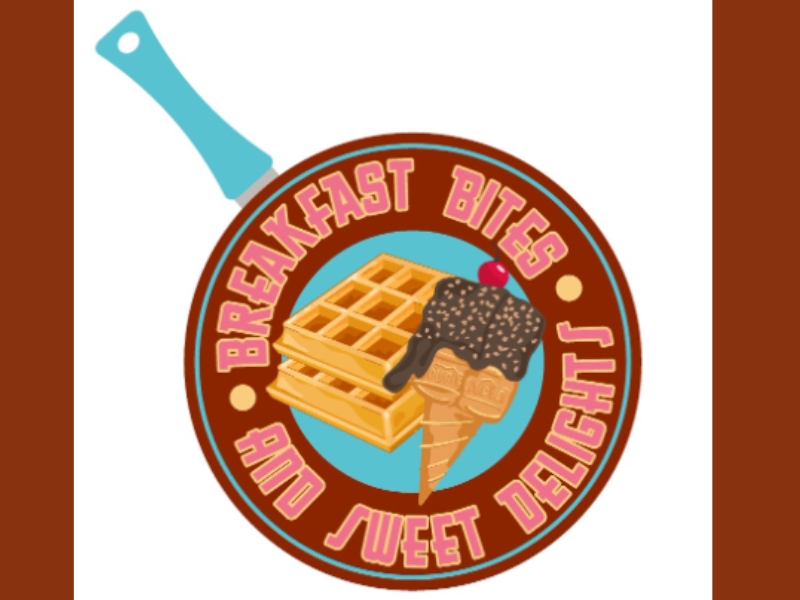 Breakfast Bites & Sweet Delights waffle and ice cream sign